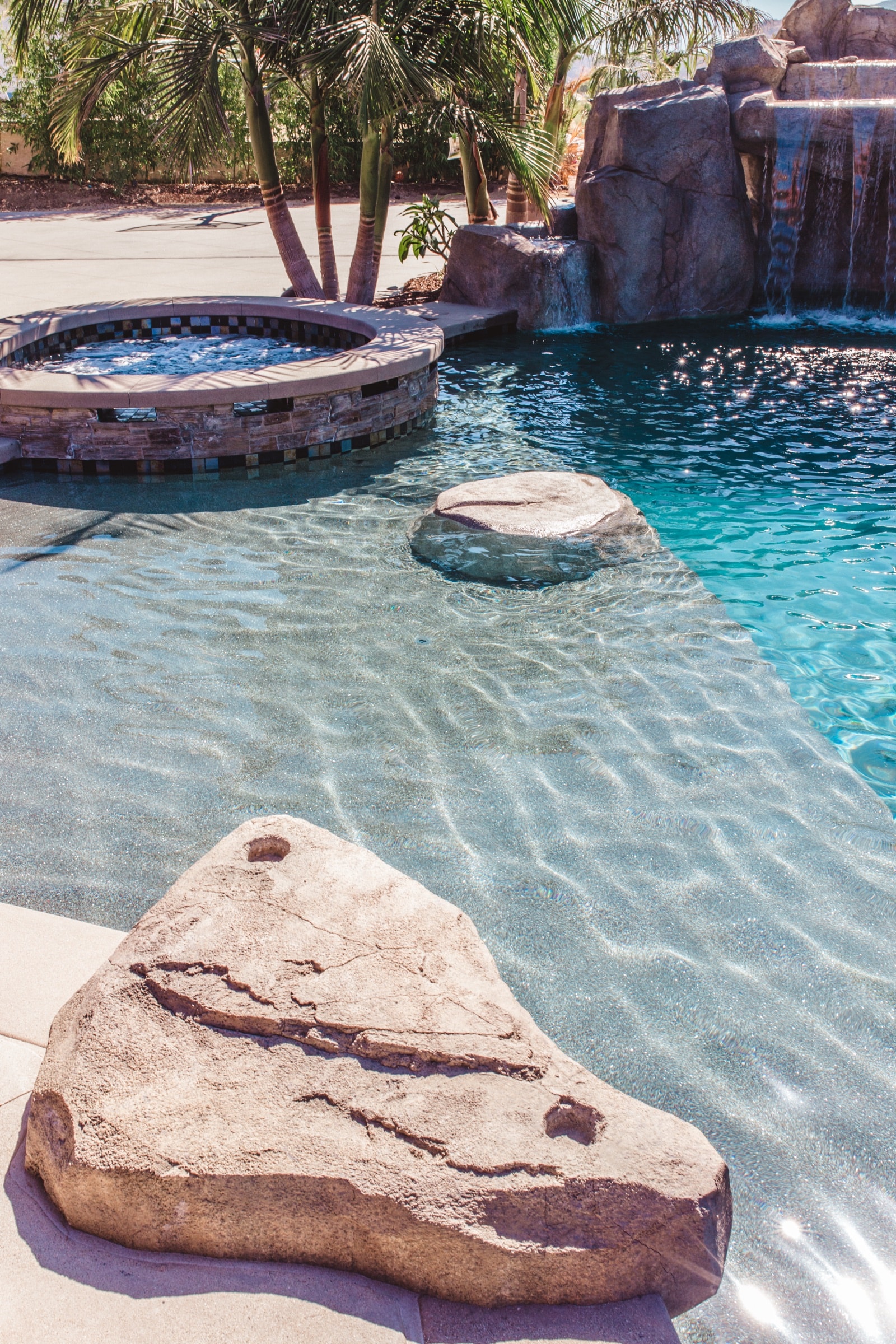 Commercial pool resurfacing in San Diego — a resurfaced resort pool by Sol Pacific Pools